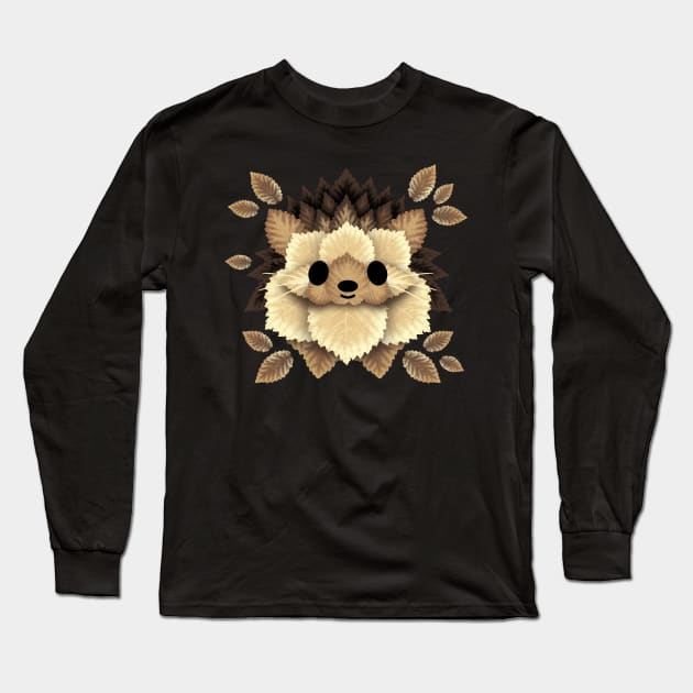 hedgehog of leaves Long Sleeve T-Shirt by NemiMakeit